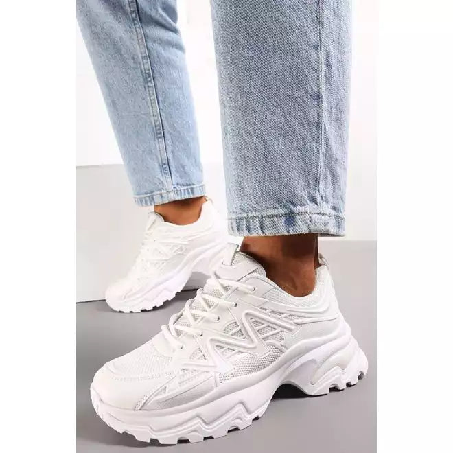 White chunky trainers