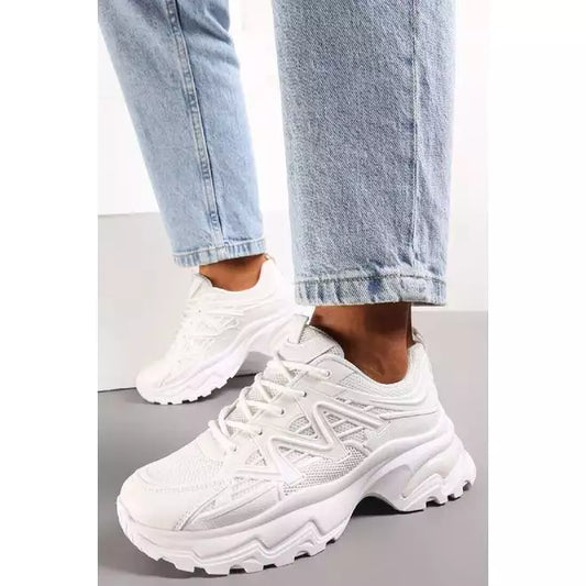 White chunky trainers