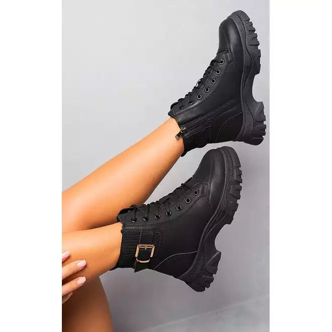 Lace Up Platform Ankle Boots