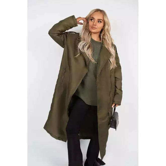 Padded coat with side pocket