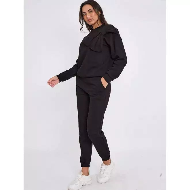 Bow detail fleece co-ord