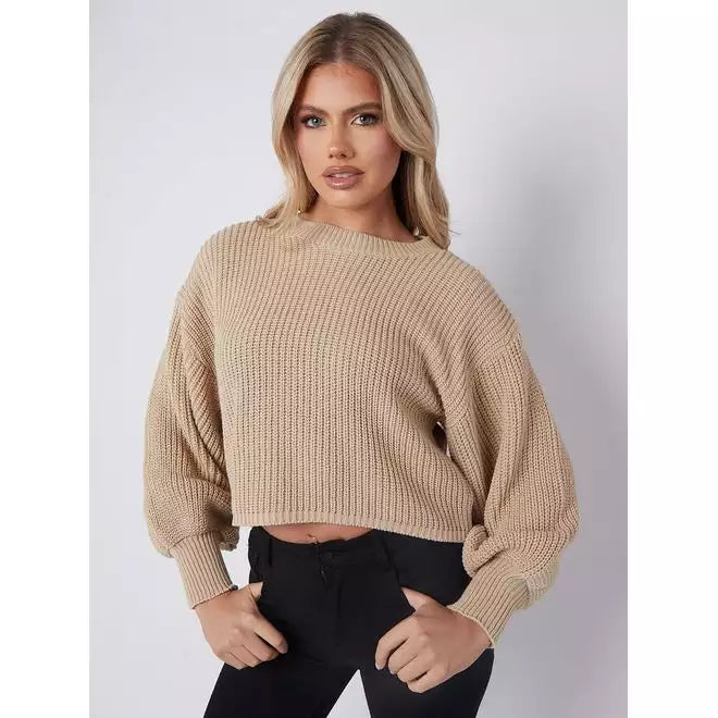 Oversized Cropped Knitted Jumper