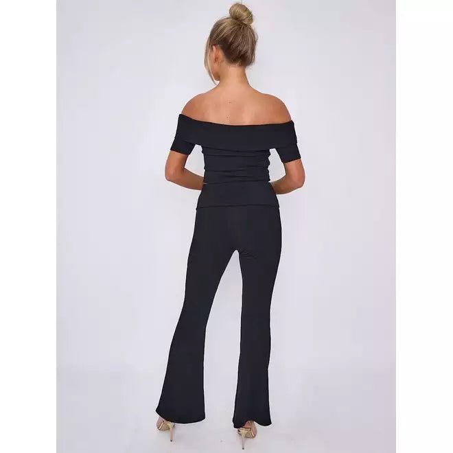 Lace up ribbed co-ord