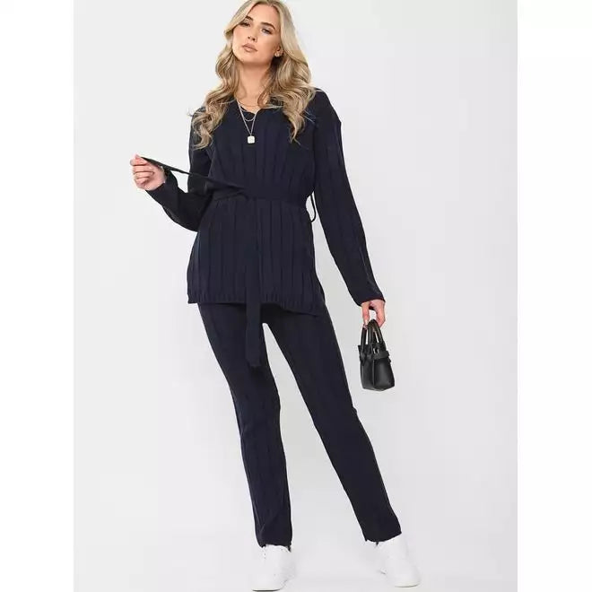 Ribbed knitted top and bottoms
