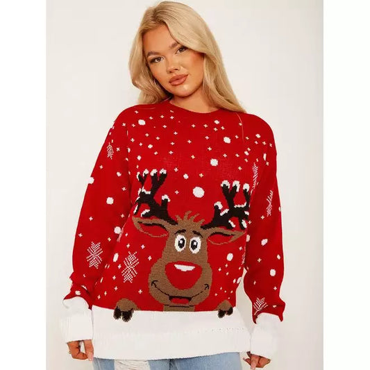 Christmas Rudolph Reindeer Snow Flake Jumper