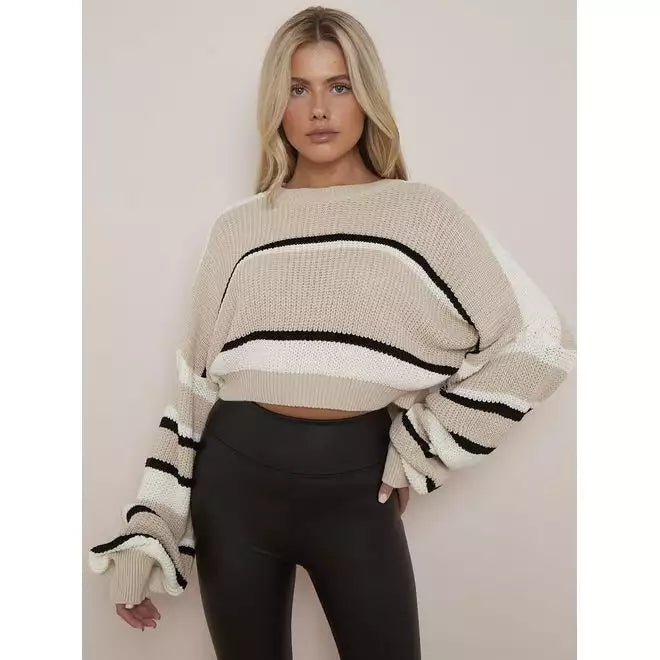 Oversized Cropped Knitted Jumper