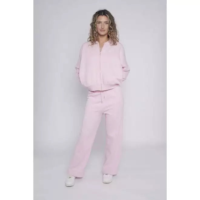 Oversized Bomber Style Fleece Zipper Co-ord